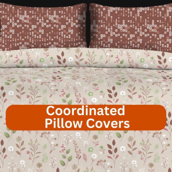 Coordinated Pillow Covers (3) Blossom Earthy Rust
