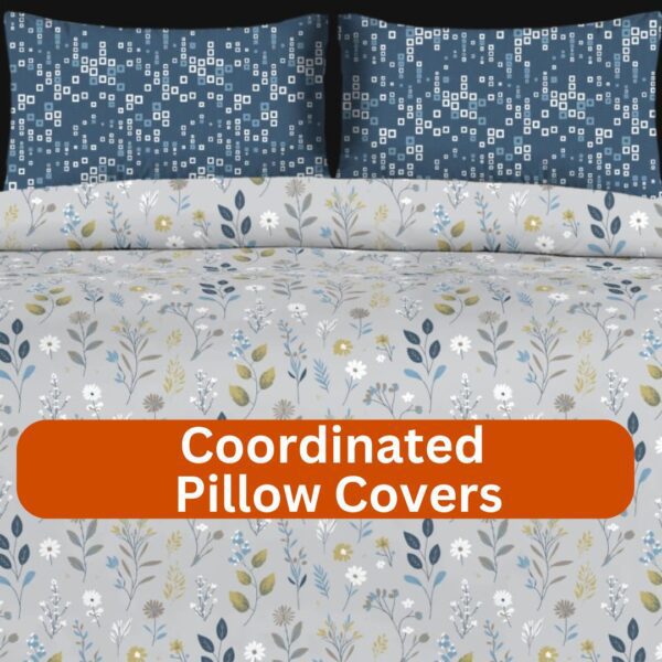 Coordinated Pillow Covers (5) Blossom Blue Wildflower